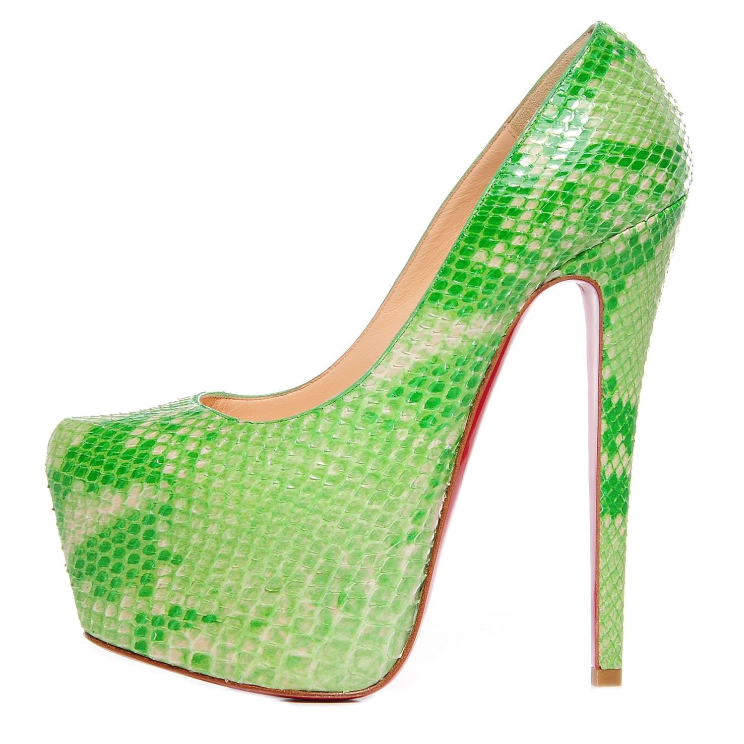 Christian Louboutin Python Daffodile 160 Pumps 36 Green 1 of 5