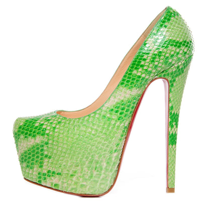 Christian Louboutin Python Daffodile 160 Pumps 36 Green 1 of 5