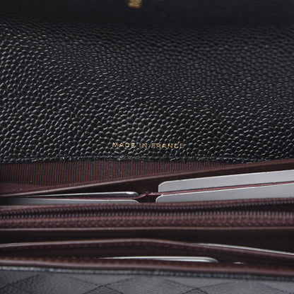 Chanel Caviar Quilted Large Gusset Flap Wallet Black 7 of 9