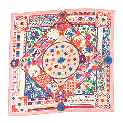 Hermes Silk Collections Imperiales Scarf 90 Rose Pale Bleu Vert 1 of 4