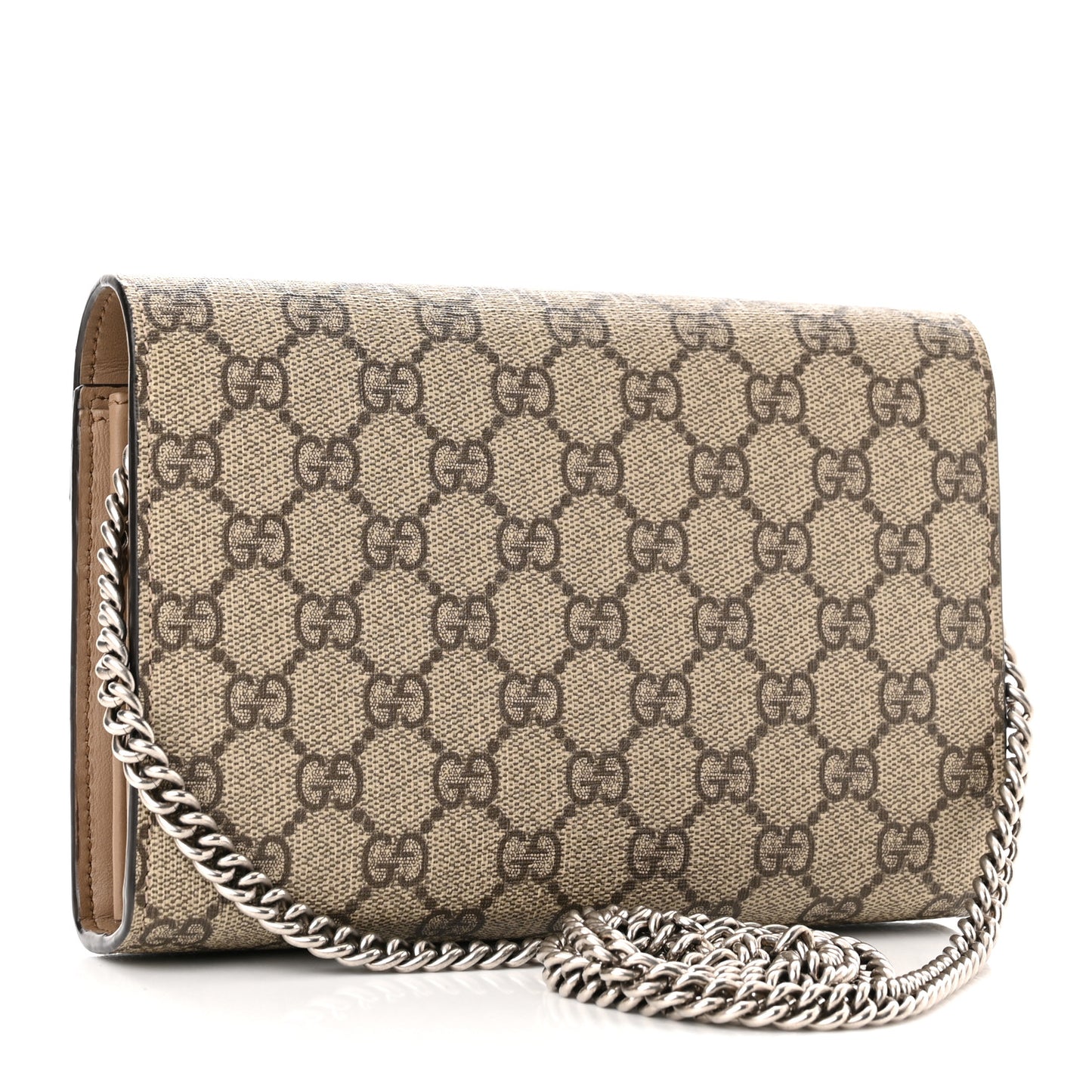 GG Supreme Monogram Mini Dionysus Chain Wallet Beige Taupe
