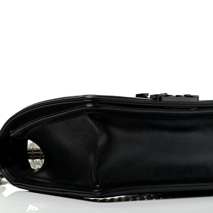 Chanel Lambskin PVC Thread Woven Small Boy Flap Black 8 of 9