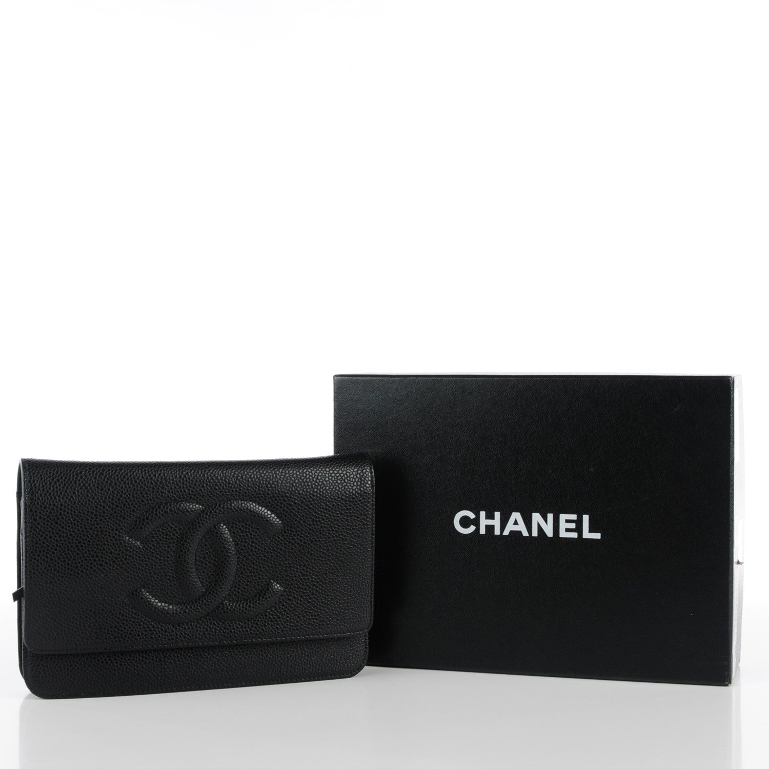 Chanel Caviar Timeless CC Wallet On Chain WOC Black 5 of 9