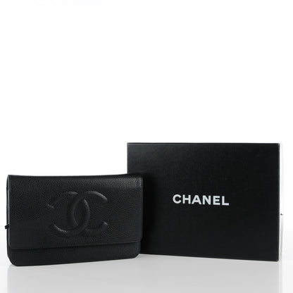 Chanel Caviar Timeless CC Wallet On Chain WOC Black 5 of 9