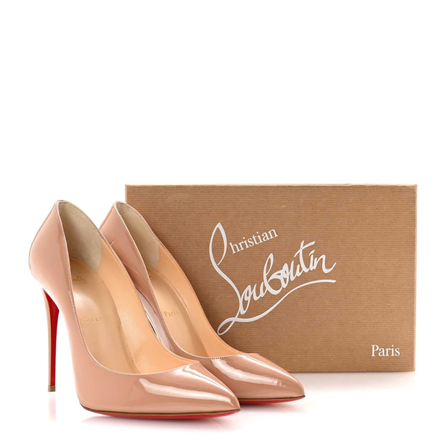 Christian Louboutin Patent Pigalle Follies 100 Pumps 40.5 Nude 9 of 9