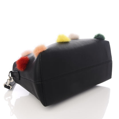 Fendi Vitello Dolce Mink Fur Pom Pom Medium By The Way Boston Bag Black Multicolor 3 of 8
