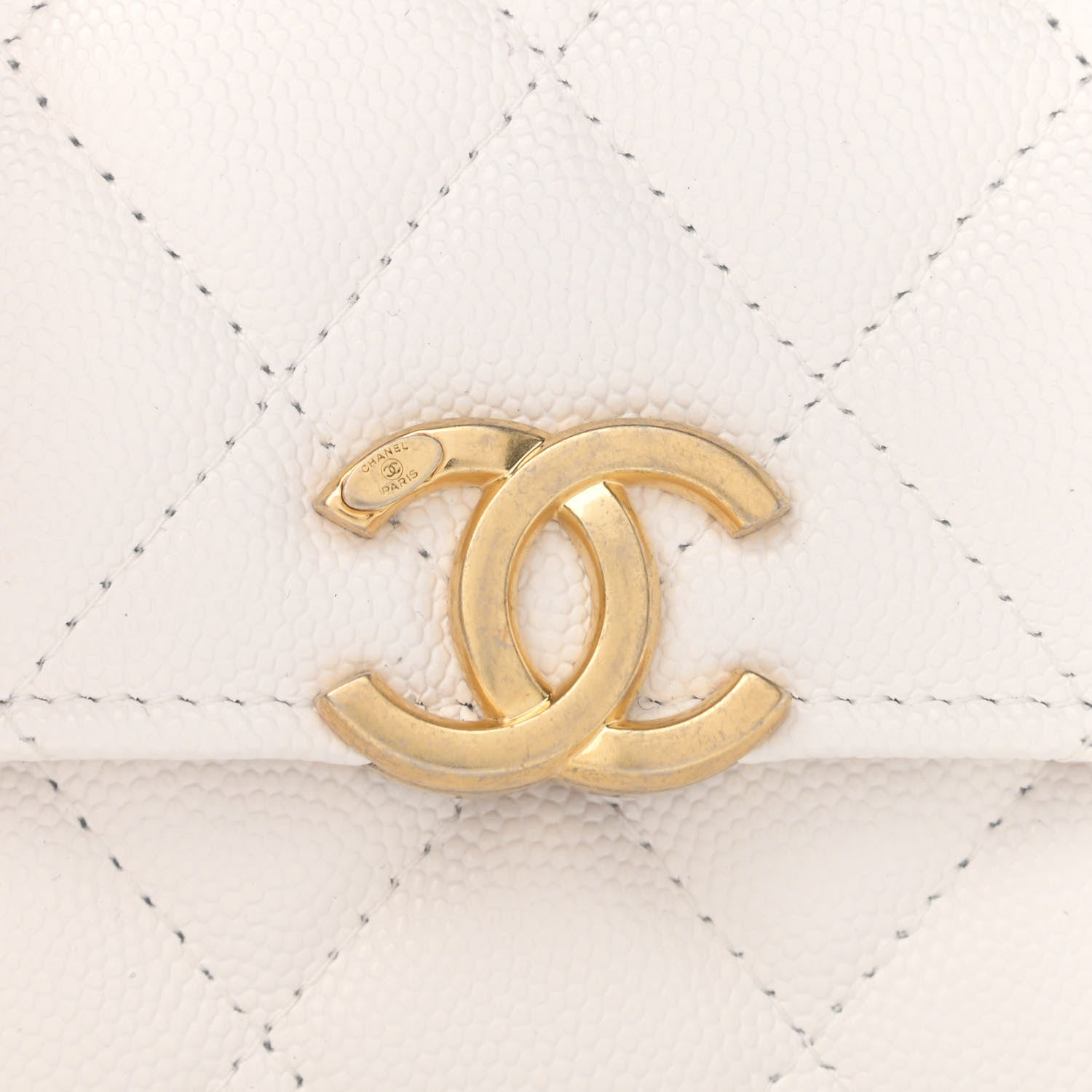 Chanel Caviar Quilted Bracelet On Chain Clutch White 9 of 13