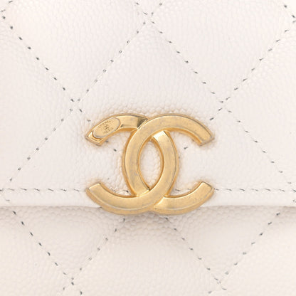 Chanel Caviar Quilted Bracelet On Chain Clutch White 9 of 13