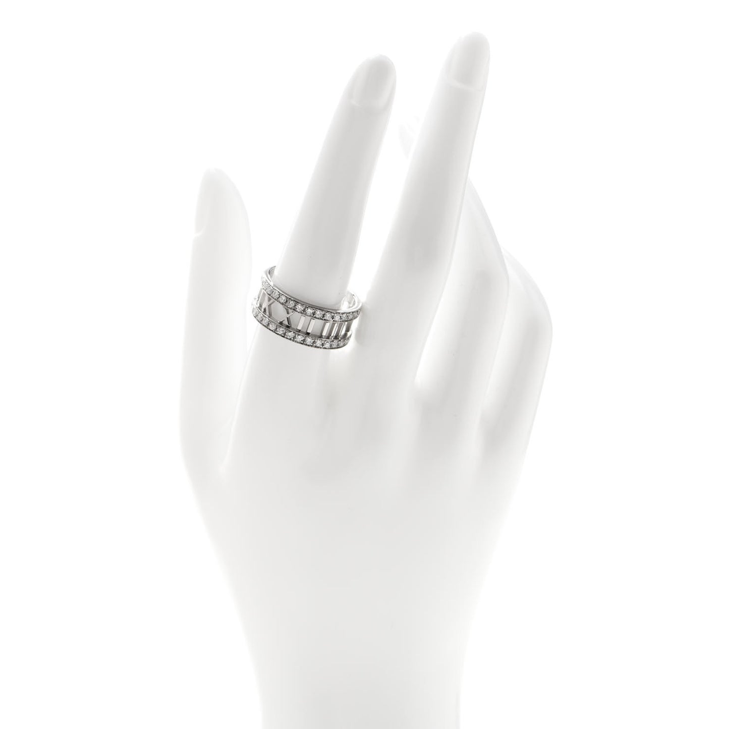 18K White Gold Diamond Wide Atlas Open Ring 60 9