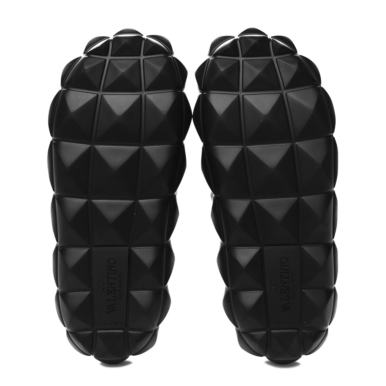 Valentino Garavani Rubber Roman Stud Turtle Slide Sandals 36 Black 5 of 8