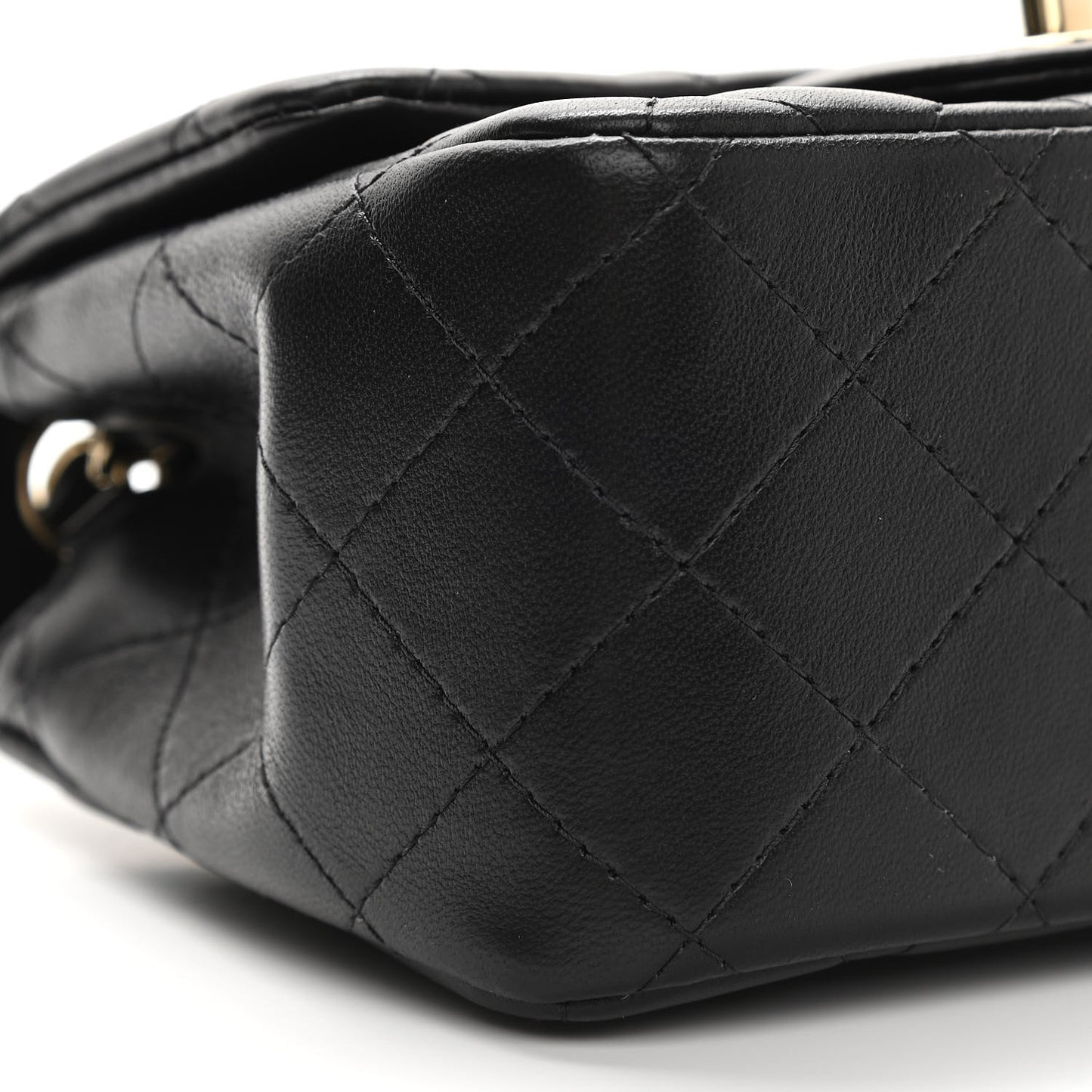 Lambskin Quilted Mini Square Flap Black