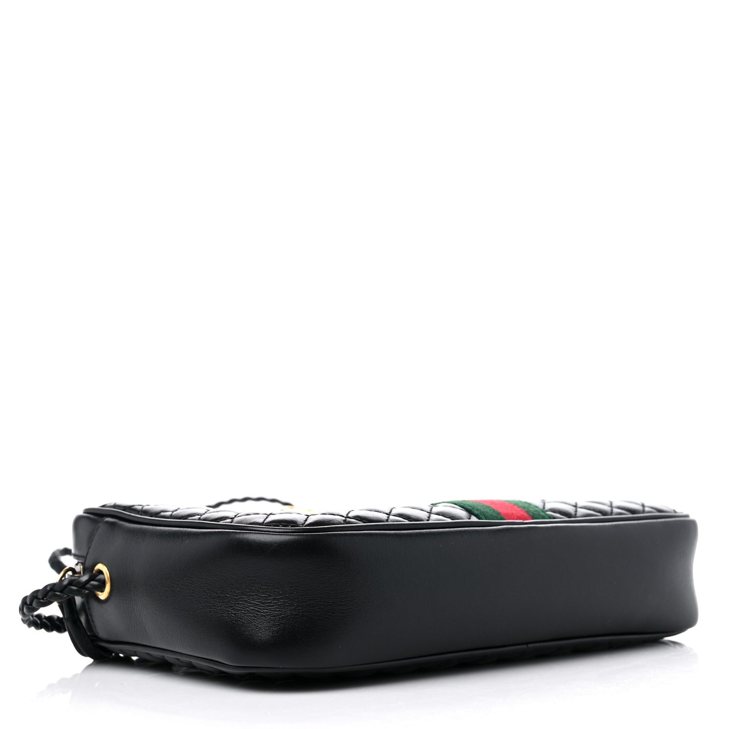 Calfskin Web Trapuntata Small GG Shoulder Bag Black