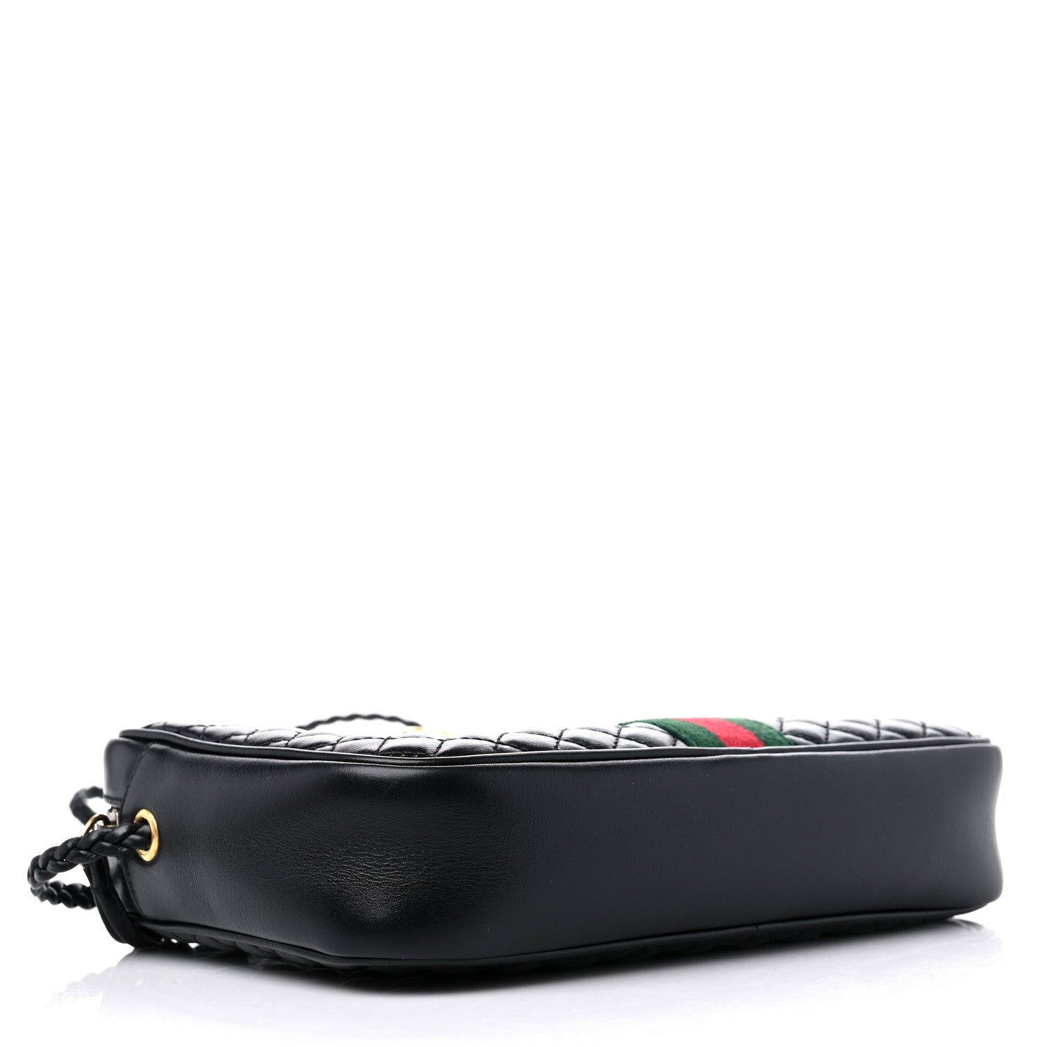 Gucci Calfskin Web Trapuntata Small GG Shoulder Bag Black 4 of 9