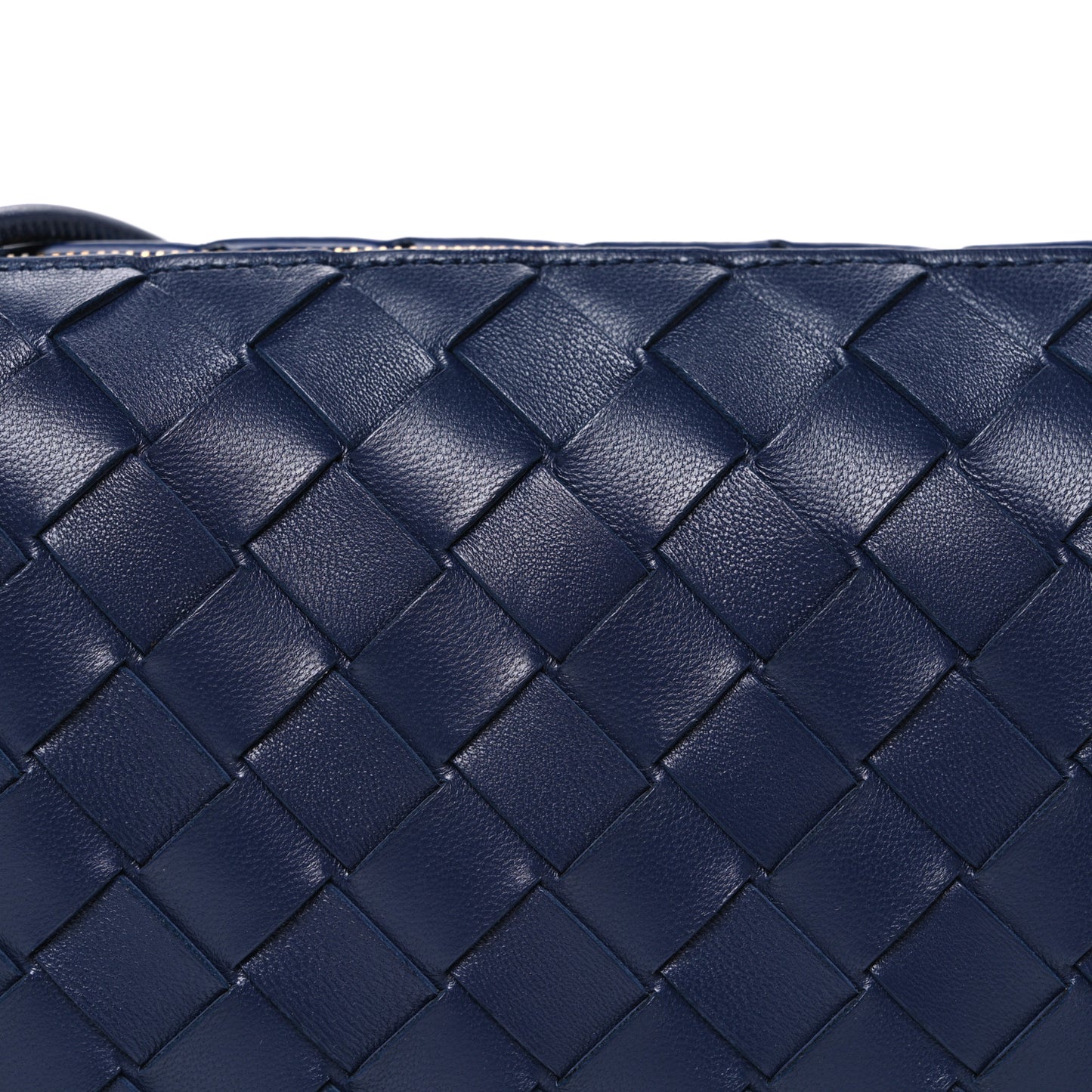Nappa Intrecciato Mini Loop Camera Bag Blue