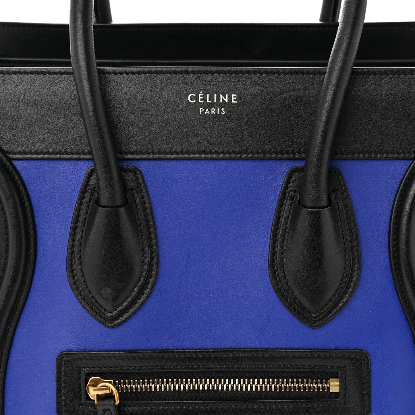 Smooth Calfskin Micro Tri-Color Luggage Cobalt