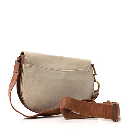 Christian Dior Calfskin Canvas Saddle Bag Beige 3 of 10