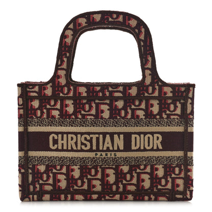 Christian Dior Oblique Mini Book Tote Burgundy Multicolor 1 of 8