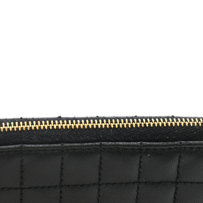 Celine Calfskin Quilted C Charm Coin Card Pouch Black 8 of 9