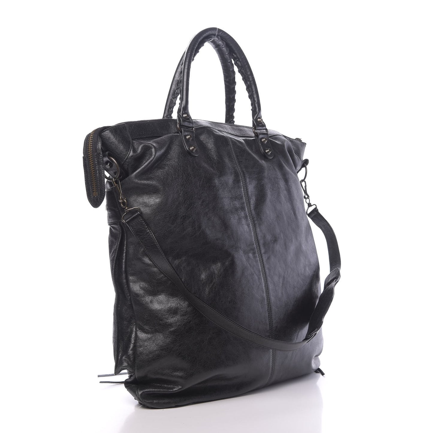 Agneau Classic Hardware Square Tote Black