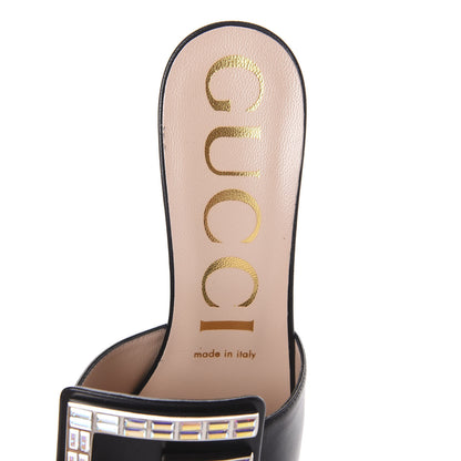 Gucci Malaga Kid Crystal Square G Madelyn 60mm Mules 37.5 Black 5 of 7