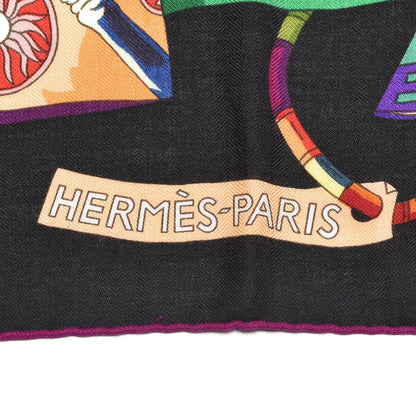 Hermes Cashmere Silk Voyage En Etoffes Shawl 140 4 of 6