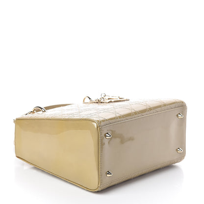Christian Dior Patent Cannage Medium Lady Dior Beige 4 of 12