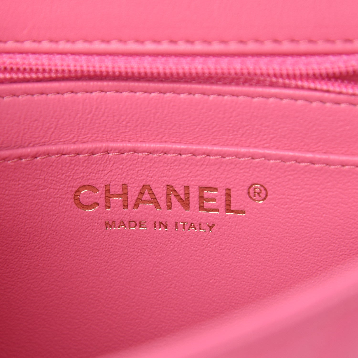 Chanel Lambskin Chevron Quilted Mini Square Flap Fuchsia 6 of 10