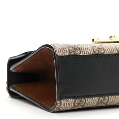 Gucci GG Supreme Monogram Calfskin Small Padlock Shoulder Bag Beige Black Cuir 9 of 14
