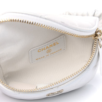 Chanel Iridescent Lambskin Quilted Arm Coin Purse Ivory 3 of 5