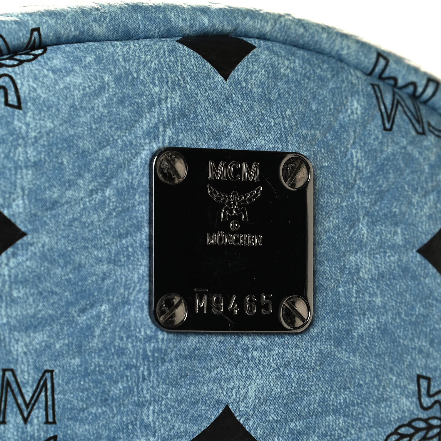 MCM Visetos Side Stud X-Mini Stark Bebe Boo Backpack Blue 7 of 7