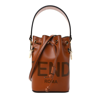 Fendi Vitello King F is Fendi Logo Embossed Mini Mon Tresor Bucket Bag Cuoio 1 of 10