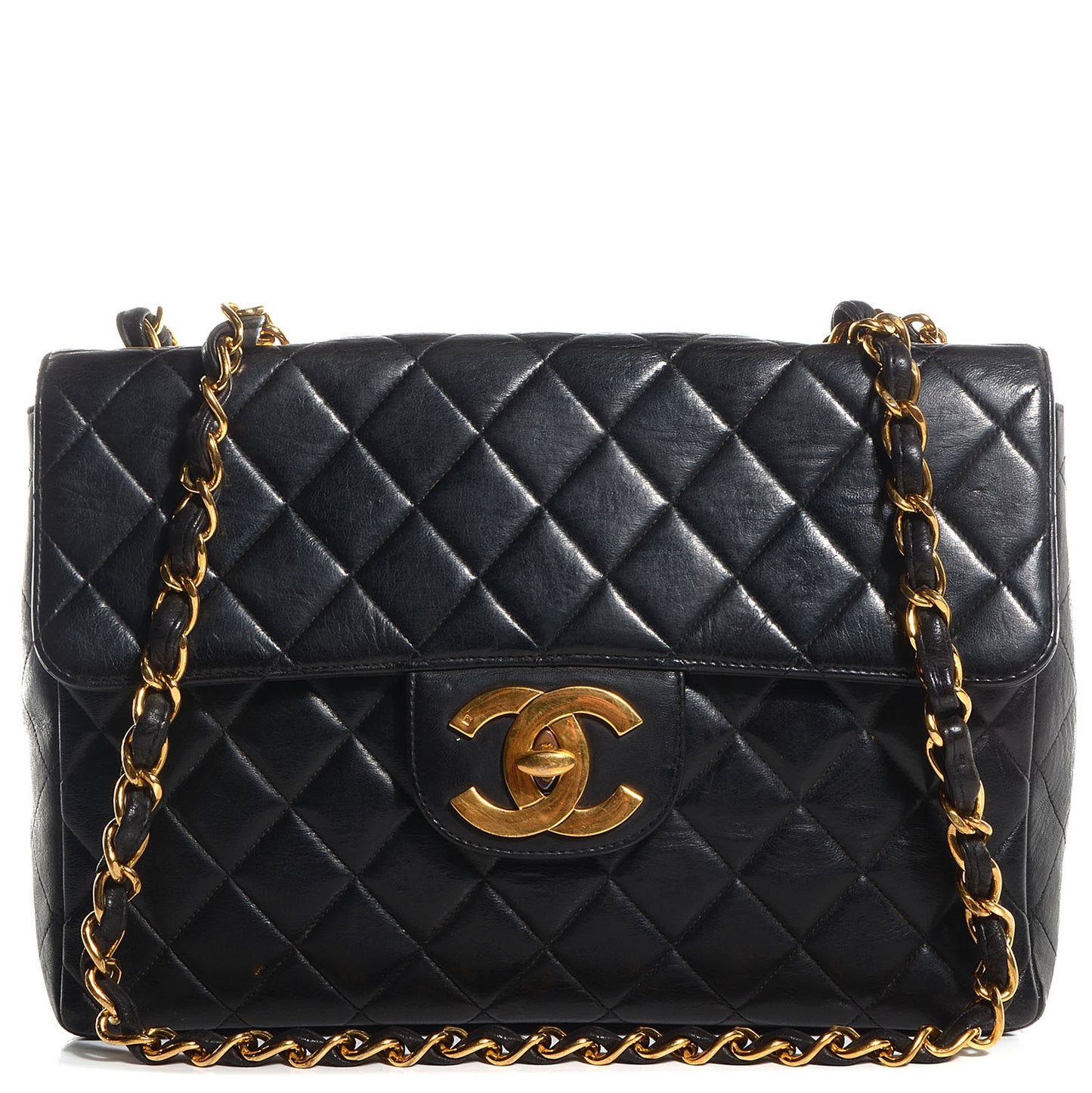 Lambskin Jumbo Flap Black