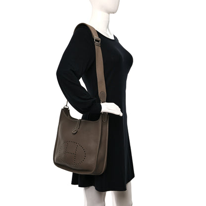 Hermes Taurillon Clemence Evelyne III PM Etoupe 2 of 9