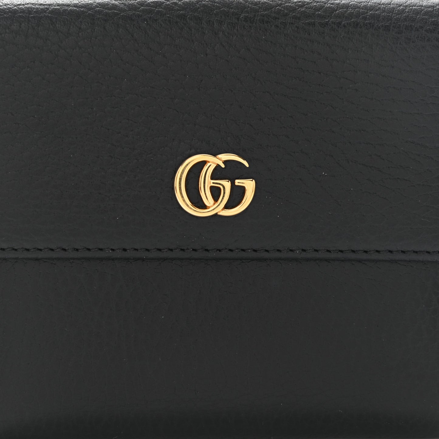Dollar Calfskin Double G French Flap Wallet Black