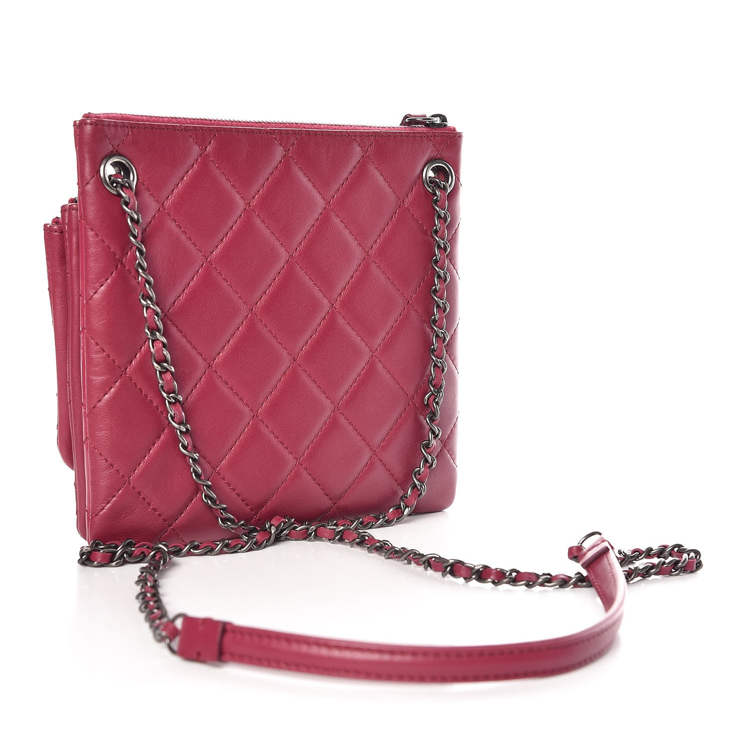 Chanel Patent Quilted Crossbody Pink 3 of 11