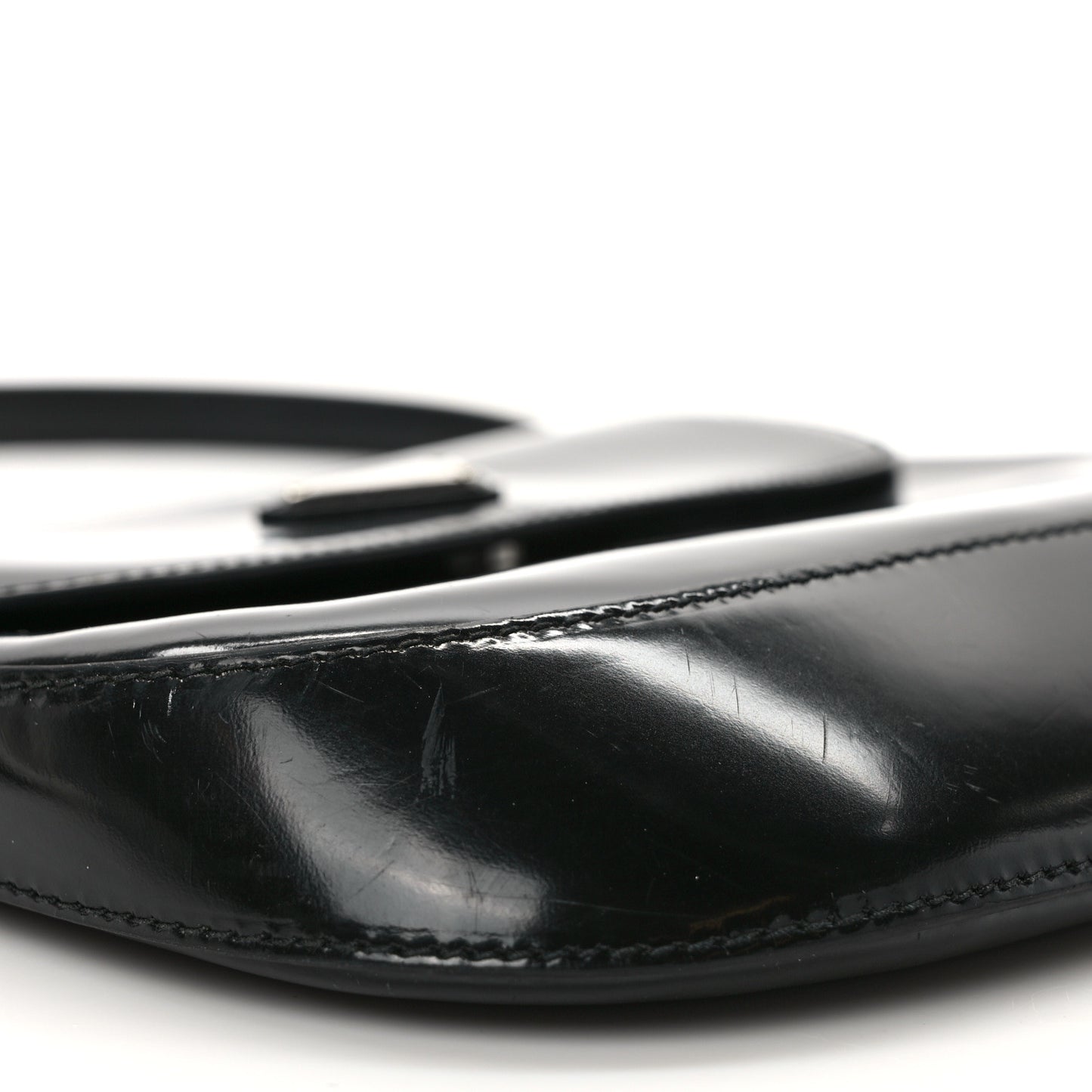 Spazzolato Cleo Flap Shoulder Bag Black