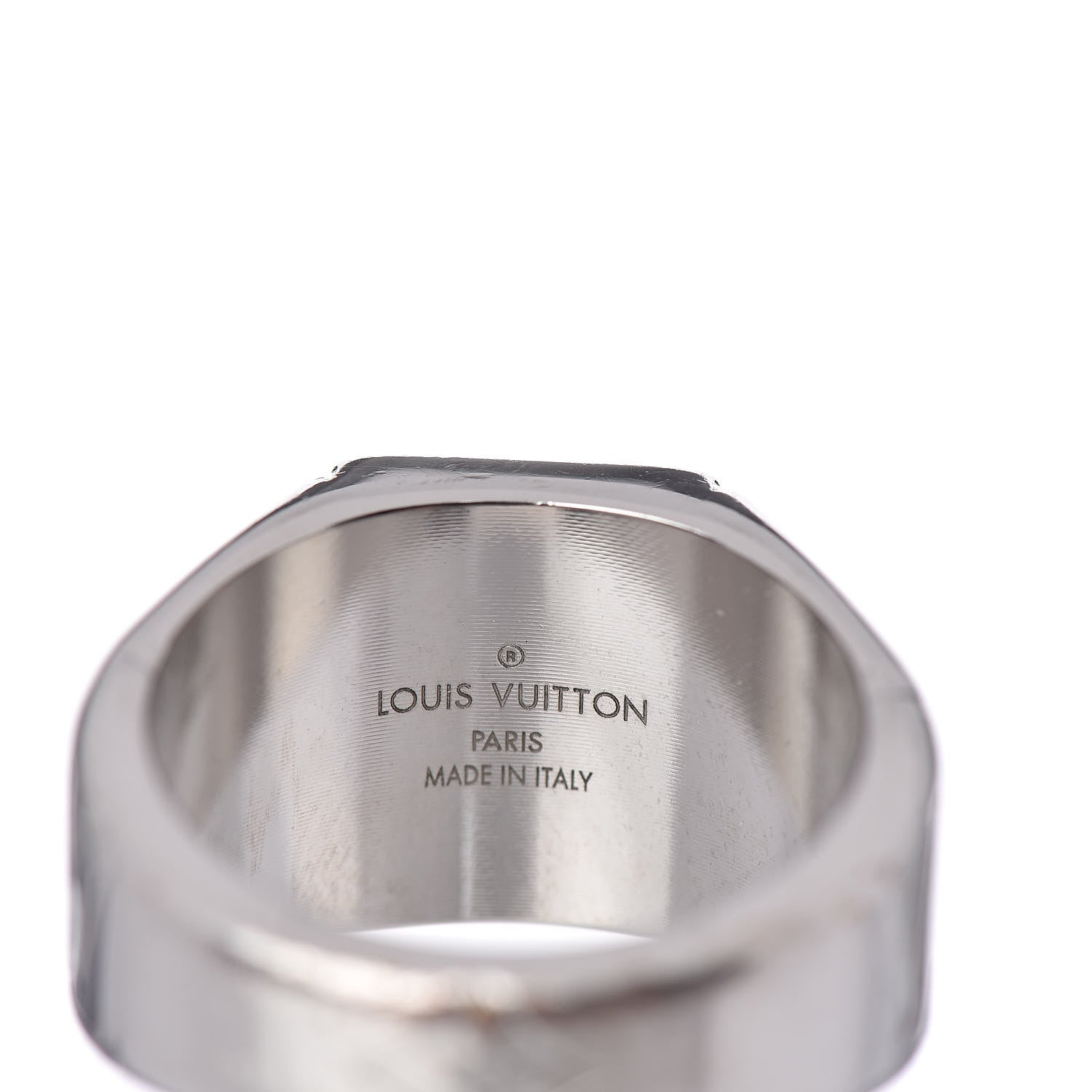 Louis Vuitton Monogram Signet Ring 10 Silver 5 of 5