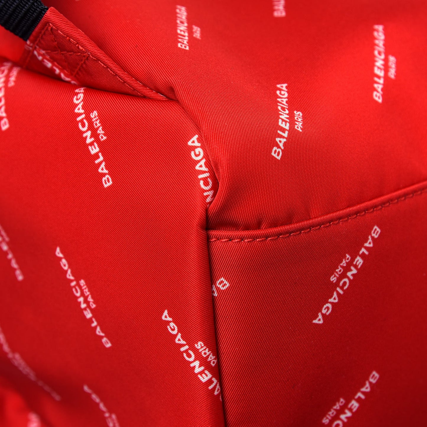 Twill Nylon Allover Logo Print Explorer Backpack Rouge Vermillion White