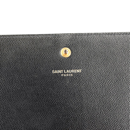 Saint Laurent Grain De Poudre Star Studded Monogram Wallet on Chain Black 6 of 10