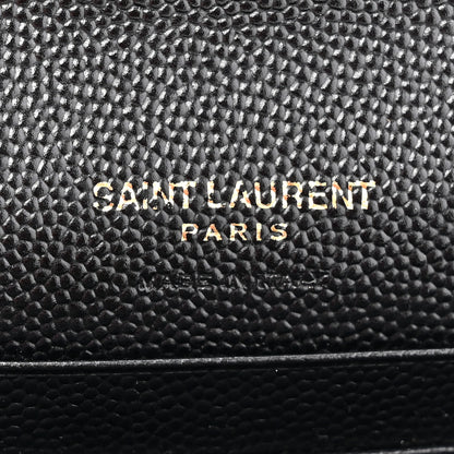 Saint Laurent Grain De Poudre Matelasse Chevron Small Monogram Envelope Wallet Black 6 of 9