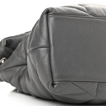 Saint Laurent Calfskin Quilted Medium Loulou Puffer Monogram Chain Satchel Storm 10 of 12