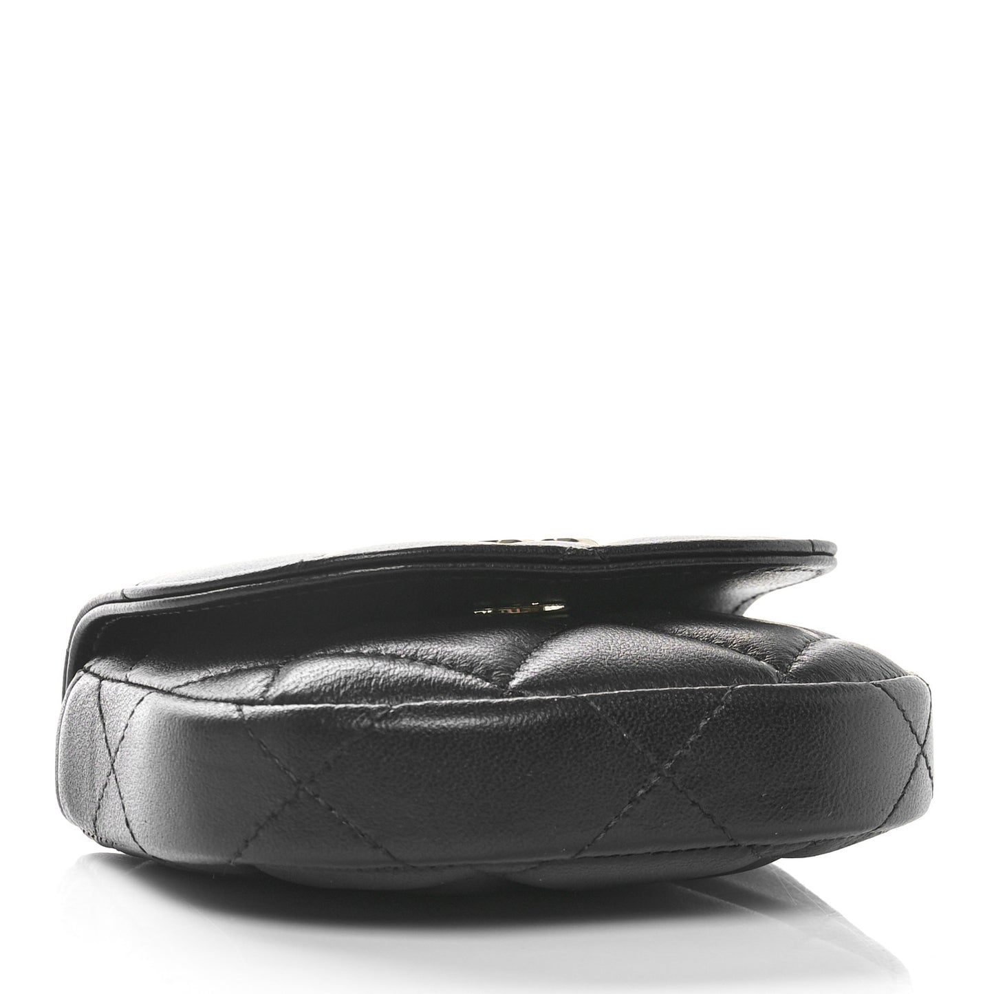 Lambskin Quilted Pearl Top Handle Clutch With Chain Black