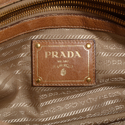Prada Cervo Patchwork Fringe Dome Satchel Naturale 7 of 11