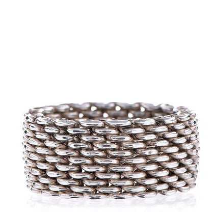 Tiffany Sterling Silver Mesh Somerset Ring 55 7 3 of 8