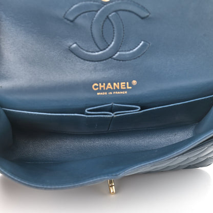 Chanel Lambskin Quilted Medium Double Flap Dark Blue 4 of 16
