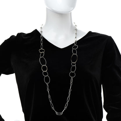 David Yurman Sterling Silver 18K Yellow Gold Mobile Link Necklace 2 of 4