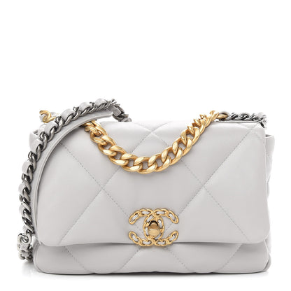 Chanel Lambskin Quilted Medium Chanel 19 Flap Grey 1 of 9