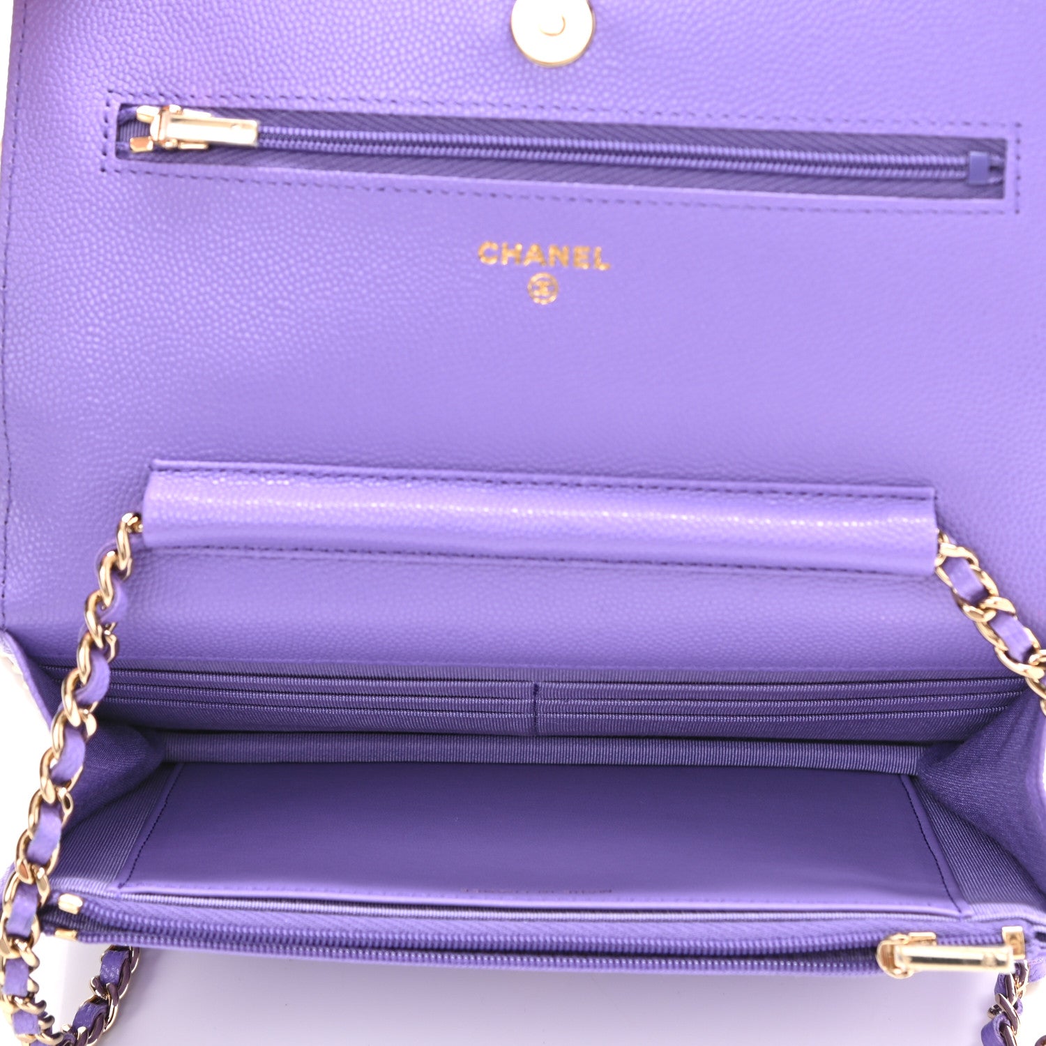 Chanel Caviar Quilted Wallet On Chain WOC Purple 5 of 12