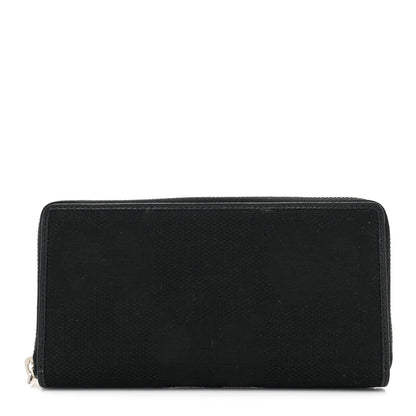 Gucci Canvas Monogram Jumbo GG Textured Dollar Calfskin Continental Wallet Black 1 of 13