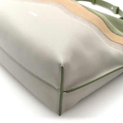Loewe Nappa Calfskin Suede Medium Flamenco Landscape Knot Clutch Green Beige Grey 9 of 9